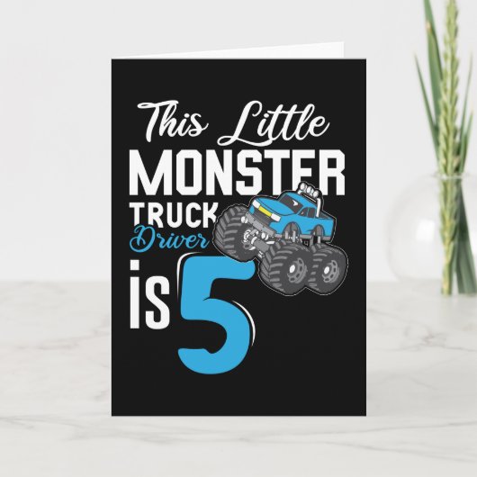 Carte Petit camionneur de monstre 5e anniversaire (Devant)