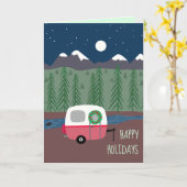 Carte Petit Camper à Noël (Fleur jaune)