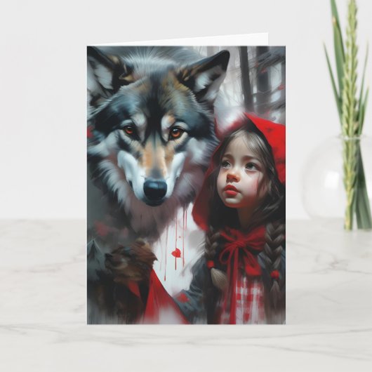 Carte Petit chaperon rouge et loup Toutes les occasions (Devant)
