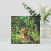 Carte Petit chaperon rouge, peinture d'art (Debout devant)