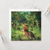 Carte Petit chaperon rouge, peinture d'art (Devant/Arrière en situation)