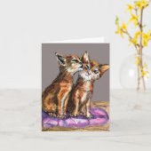 Carte Petit chat lèche bien  (Fleur jaune)