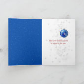 Carte Petit chaton au chapeau de Noël et flocons de neig (Intérieur)