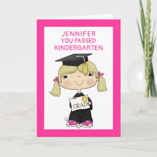 Carte Petit Cheveux blond de fille diplômée