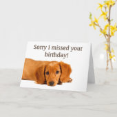 Carte Petit Chien Aîné Anniversaire (Fleur jaune)