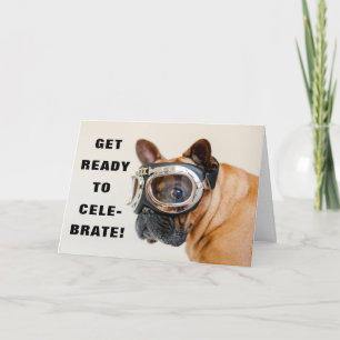 Carte Petit Chien Ajouter un nom ou Age Fun Joyeux Anniv