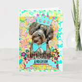 Carte Petit Chien de caniche Aussie Joyeux anniversaire (Devant)