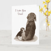 Carte petit chiot beagle mignon bouddin papa chien (Fleur jaune)