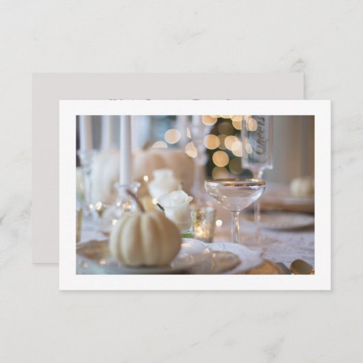 Carte Petit Citrouille blanc Table de définition Invitat (Devant / Derrière)