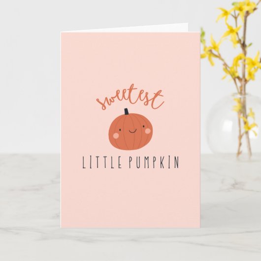 Carte petit citrouille mignon (Fleur jaune)