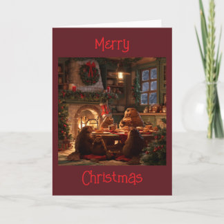Carte Petit déjeuner de Noël de la famille Beavers