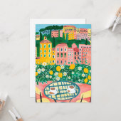 Carte Petit déjeuner sur la terrasse, peinture de la vil (Devant/Arrière en situation)