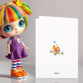 Carte Petit Elfe Whimsical avec papillons et oiseaux