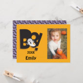 Carte Petit fantôme Customisé Cadre photo Halloween (Devant/Arrière en situation)