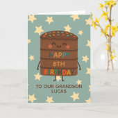 Carte Petit-fils 8e anniversaire Cute Custom Chocolat Ca (Fleur jaune)