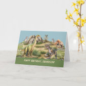 Carte Petit-fils Anniversaire bébé Dinosaure Monde sembl (Fleur jaune)
