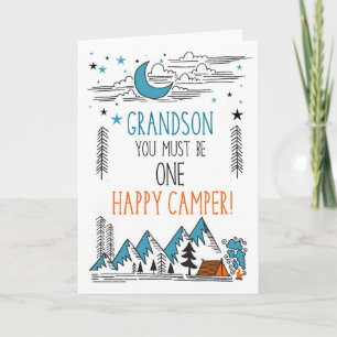 Carte Petit-fils Camp d'été Un campeur heureux