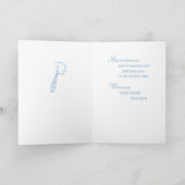 Carte Petit-fils, costume de baptême sur Bleu bébé (Intérieur)