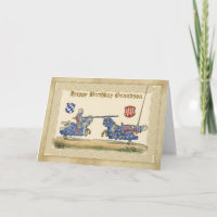 Petit-fils d'anniversaire, chevaliers joutant,