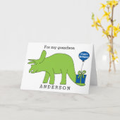 Carte Petit-fils d'anniversaire de dinosaure de (Fleur jaune)