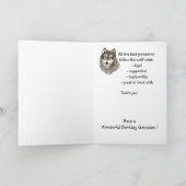 Carte Petit-fils de joyeux anniversaire, loup d'humour, (Intérieur)