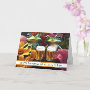 Carte Petit-fils en droit mignonne et drôle Bière Joyeux