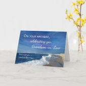 Carte Petit-fils en droit Vagues d'anniversaire religieu (Fleur jaune)