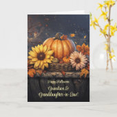 Carte Petit-fils et belle-fille Halloween  (Fleur jaune)