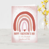 Carte Petit-fils et femme Valentine main peinte rose dou (Fleur jaune)