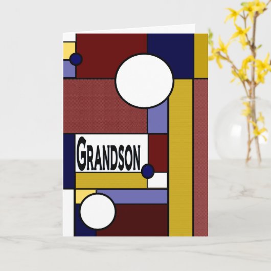 Carte Petit-fils - fête des pères heureuse ! (Fleur jaune)