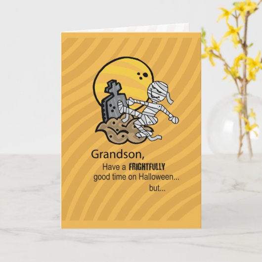 Carte Petit-fils, Fride maman Halloween (Fleur jaune)