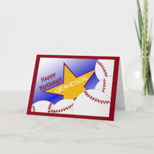 Carte Petit-fils - Joyeux Anniversaire de baseball Amour