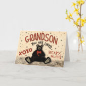 Carte Petit-fils mignon ours de la Saint-Valentin Fun In (Fleur jaune)