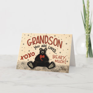 Carte Petit-fils mignon ours de la Saint-Valentin Inspir