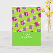 Carte Petit-Fils Motif Géométrique (Fleur jaune)