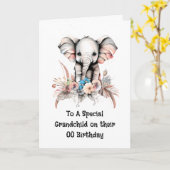 Carte Petit-fils petit-fils safari jungle souhait annive (Fleur jaune)