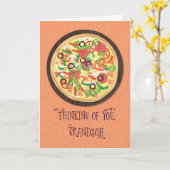 Carte Petit-fils Préado Tween Pizza Pensée pour toi (Fleur jaune)