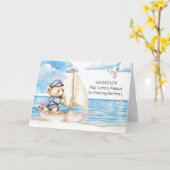 Carte Petit-fils Remets-toi vite Ours en peluche Voile (Fleur jaune)