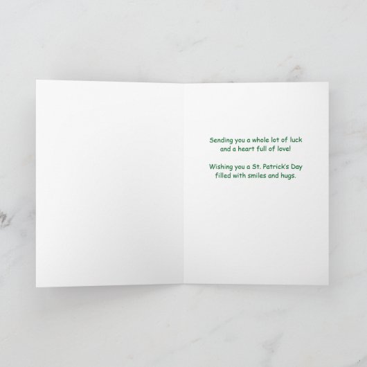 Carte Petit-fils St Patricks Day Girafe Mignon Shamrocks (Intérieur)