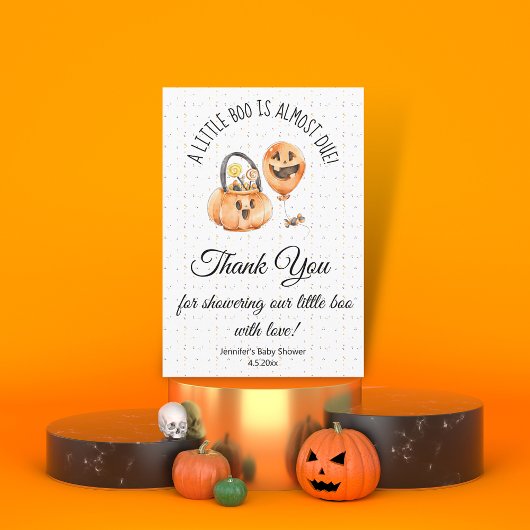 Carte petit garçon, baby shower halloween merci
