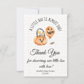 Carte petit garçon, baby shower halloween merci (Devant)