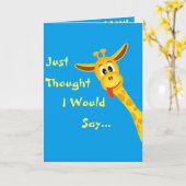 Carte Petit garçon Giraffe Anniversaire (Fleur jaune)