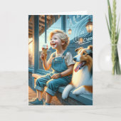 Carte Petit Garçon Mangeant Un Cône De Crème De Glace (Devant)