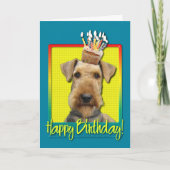 Carte Petit gâteau Airedale d'anniversaire (Devant)