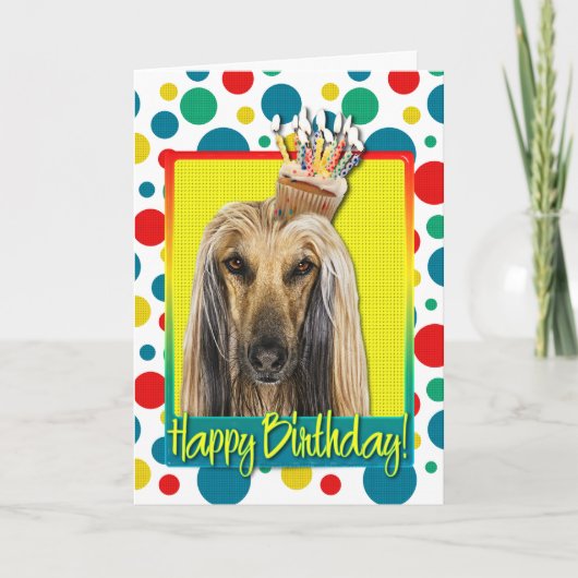 Carte Petit gâteau d'anniversaire - Afghan (Devant)