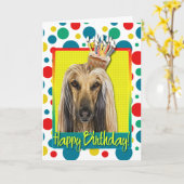 Carte Petit gâteau d'anniversaire - Afghan (Fleur jaune)