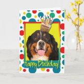 Carte Petit gâteau d'anniversaire - chien de montagne de (Fleur jaune)