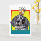 Carte Petit gâteau d'anniversaire - Coonhound de (Fleur jaune)
