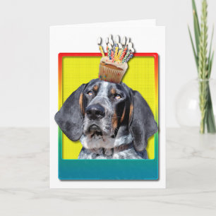Carte Petit gâteau d'anniversaire - Coonhound de