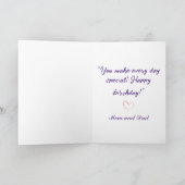 Carte Petit gâteau d'anniversaire de princesse (Intérieur)